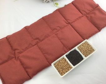 Épeautre, blé, colza, coussin à grains de chambre XL-12, 62 x 24 cm, terre cuite, coussin chauffant, coussin rafraîchissant, coussin de dossier