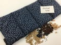 Grain pillow, 4-chamber, heat pad, dark blue, product logo