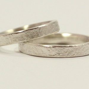 Wedding rings, 925 silver with structure, different widths, 2 mm, 3 mm, 4 mm, 5 mm wedding rings