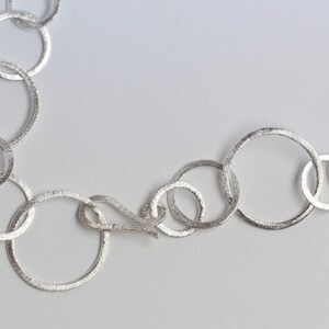 Link chain, 925 silver, large circles, ice matt image 4