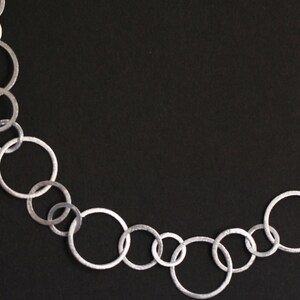 Link chain, 925 silver, large circles, ice matt image 1