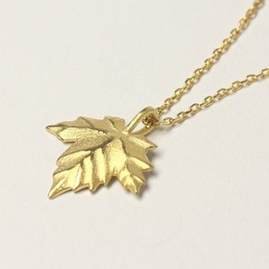 Kleines Blatt, 750 Gold, Anhänger, Ahornblatt