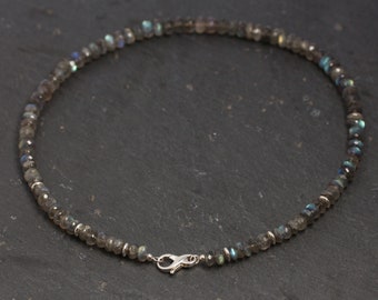 Collier labradorite avec fermoir en argent