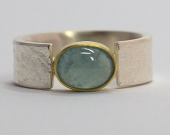 925 silver ring with aquamarine