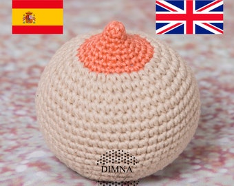 boob amigurumi pattern, boob pattern, breastfeeding, baby rattle boob, amigurumi pattern