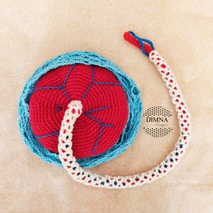 Crochet placenta pattern, Amigurumi placenta pattern, umbilical cord, crochet placenta pattern, Amigurumi placenta pattern