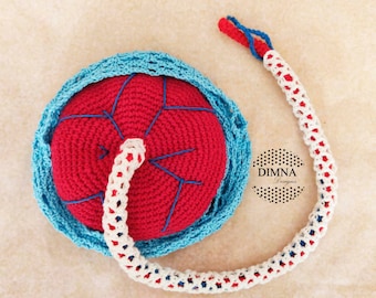 Crochet placenta pattern, Amigurumi placenta pattern, umbilical cord, crochet placenta pattern, Amigurumi placenta pattern
