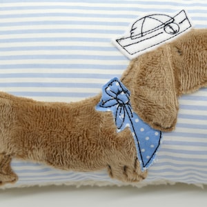 Almohada de peluche Perro salchicha Teckel Perro salchicha con el nombre deseado bordado Almohada de bautismo Perro salchicha pequeño para abrazar Almohada con nombre de perro de caza imagen 5