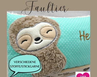 Kinderkissen Babyfaultier Faultierbaby Faultier Sloth Mädchenkissen Kuschelkissen Namenskissen Taufkissen Jungenkissen Babykissen mit Namen