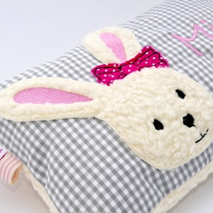 Cuddly pillow bunny rabbit girl desired name baptism pillow birth pillow - cuddly pillow pillow with name