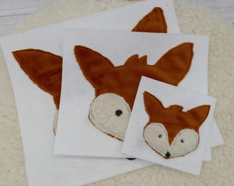 Fuchs Fox Füchslein Applikation Patch Bügelbild zum Annähen /Aufbügeln für Schultüte Einschulung - Aufnäher - Aufbügler