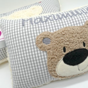 Girl's pillow cuddly pillow bear teddy bear with individual, embroidered desired name - baptism pillow - boy's pillow - name pillow baby pillow