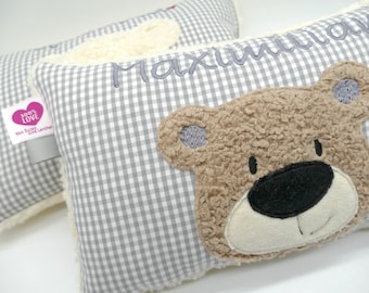 Girls pillow cuddly pillow bear teddy bear with individual, embroidered desired name - christening pillow - boy pillow - name pillow baby pillow