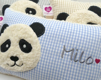 Pandakissen Kuschelkissen Panda mit Wunschnamen Personalisiertes Schmusekissen Pandabär Süßes Kuschelkissen für Mädchen und Jungs
