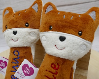 Personalisiertes Kuscheltier Greifling Fuchs mit Namen Plüschtier personalisiertes Plüschtier mit Namen Stofftier Fox