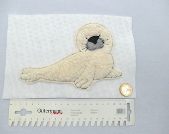 Seal appliqué patch for sewing or ironing on school cones, etc. Partially customizable according to customer wishes - patch - iron-on patch