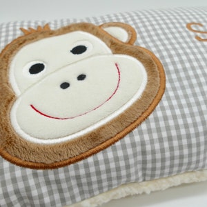 Personalized Monkey Pillow with Name | High-Quality Embroidery/Fabrics | Monkey for Birth & Christening | Safari Travel Pillow for Kindergarten image 15