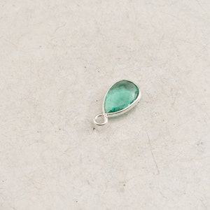 925 Silber Minicharms grüner Amethyst Bergkristal Quarz smaragdgrün Wahl rund, rechteckig, oval Bild 5