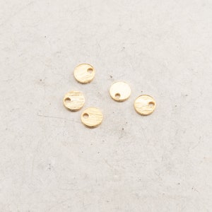 Kreis 925-Silber gold gebürstet Anhänger Wahl 4 mm oder 8 mm 4mm 5 Stck