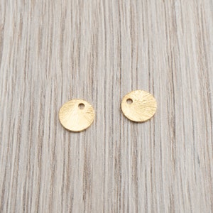 Kreis 925-Silber gold gebürstet Anhänger Wahl 4 mm oder 8 mm Bild 3