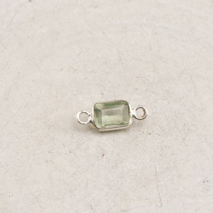 925 Silber Minicharms grüner Amethyst Bergkristal Quarz smaragdgrün Wahl rund, rechteckig, oval grüner Amethyst