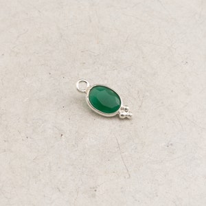 925 Silber Minicharms grüner Amethyst Bergkristal Quarz smaragdgrün Wahl rund, rechteckig, oval Achat oval grün