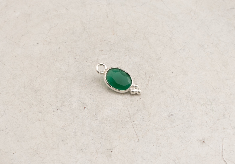 925 Silber Minicharms grüner Amethyst Bergkristal Quarz smaragdgrün Wahl rund, rechteckig, oval Bild 7