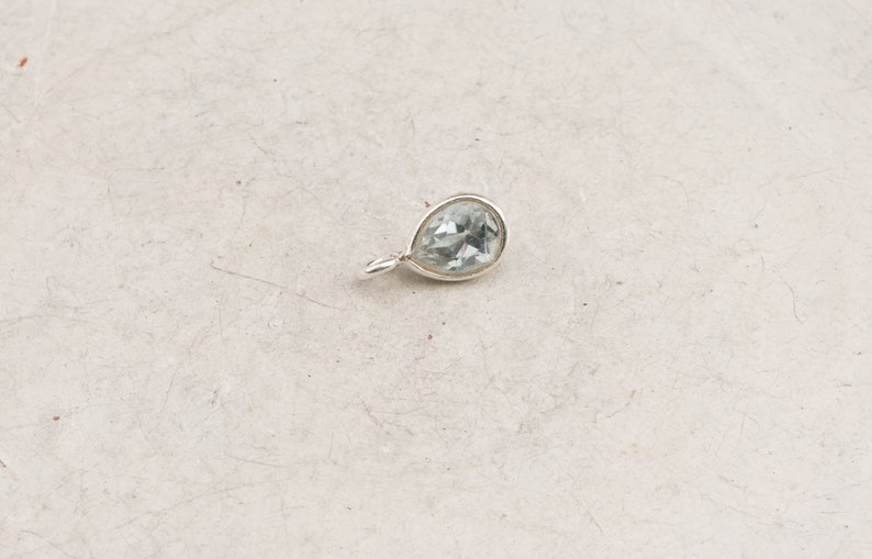 925 Silber Minicharms Aquamarin zartblau Wahl rund, oval Tropfen Tropfen 6x8/11mm