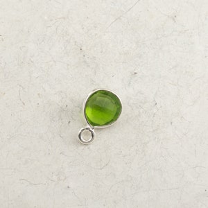 925 Silber Minicharms grüner Amethyst Bergkristal Quarz smaragdgrün Wahl rund, rechteckig, oval Bild 3