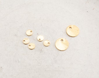 Kreis 925-Silber gold gebürstet Anhänger Wahl 4 mm oder 8 mm