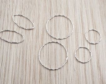925-Silber Charmringe geschlossen Größen 6 mm bis 22 mm zur Wahl