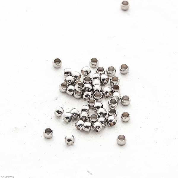 Edelstahl Quetschperle 2,5 mm oder 2,0 mm 50 Stück