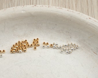 925-Silber Quetschrohr oder Quetschperle 2 mm, silber,rhodiniert,gold 10 Stück