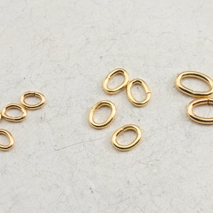 925-Silber gold ovale Biegeringe von 4mm - 8mm