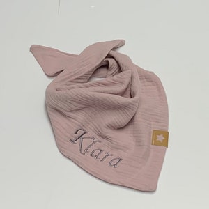 Muslin cloth baby children *old pink* triangular scarf to knot, knotted scarf, baby scarf, scarf girl, muslin scarf - for small to g