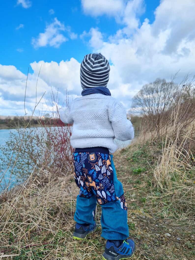 Corduroy trousers, with softshell, lion, playground trousers, wide corduroy, bloomers image 4