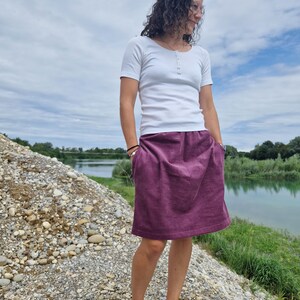 Corduroy skirt, women's skirt, mauve, wide corduroy skirt image 5