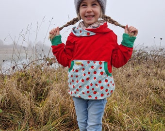 Sweat hoodie, pullover, hoodie, sweatshirt, strawberries, red