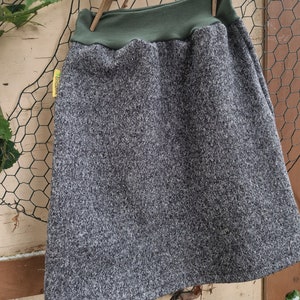 Outdoor skirt, walk skirt, wool walk skirt women, gray mottled image 7