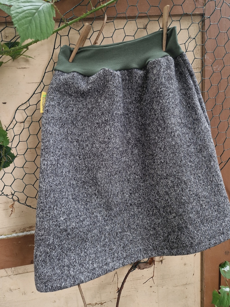 Outdoor skirt, walk skirt, wool walk skirt women, gray mottled image 7