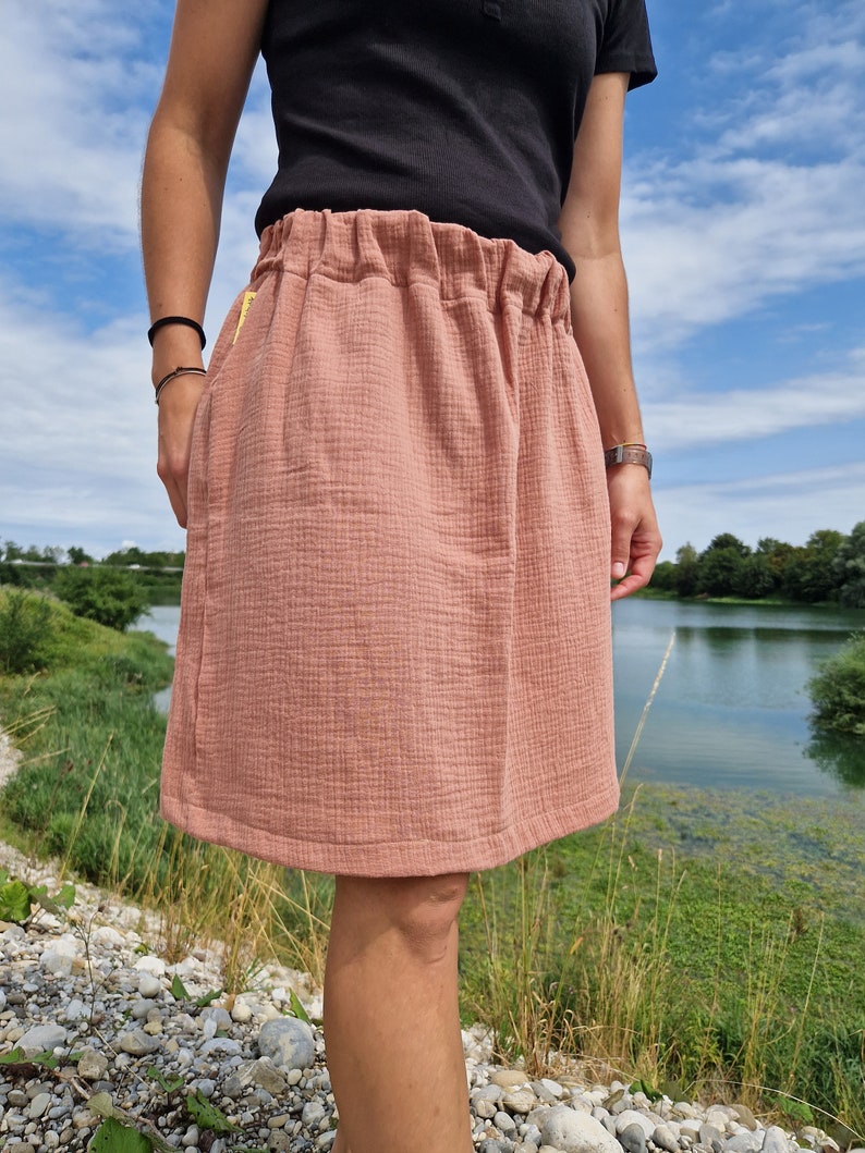 Muslin skirt, ladies, muslin, mocha, summer skirt image 2