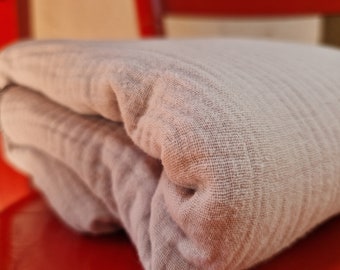 Strandlaken, deken, mousseline, zomerdeken, satijngrijs, handdoek