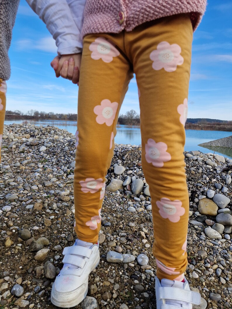 Children's leggings LEGGINGS, retro, flowers, summer sweat image 10