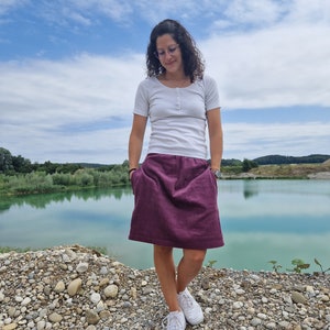 Corduroy skirt, women's skirt, mauve, wide corduroy skirt image 8