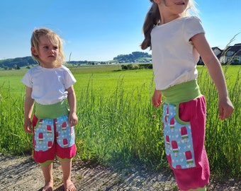 Summer trousers, bloomers, shorts, pink, ice cream