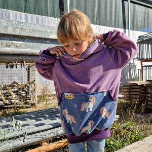 Fleece hoodie, outdoor sweater, sweater, hoodie, lavender, unicorn image 6