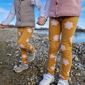 Children's leggings LEGGINGS, retro, flowers, summer sweat image 8