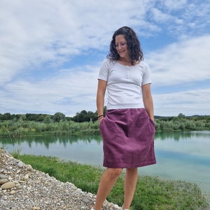 Corduroy skirt, women's skirt, mauve, wide corduroy skirt image 1