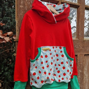 Sweat hoodie, pullover, hoodie, sweatshirt, strawberries, red image 8