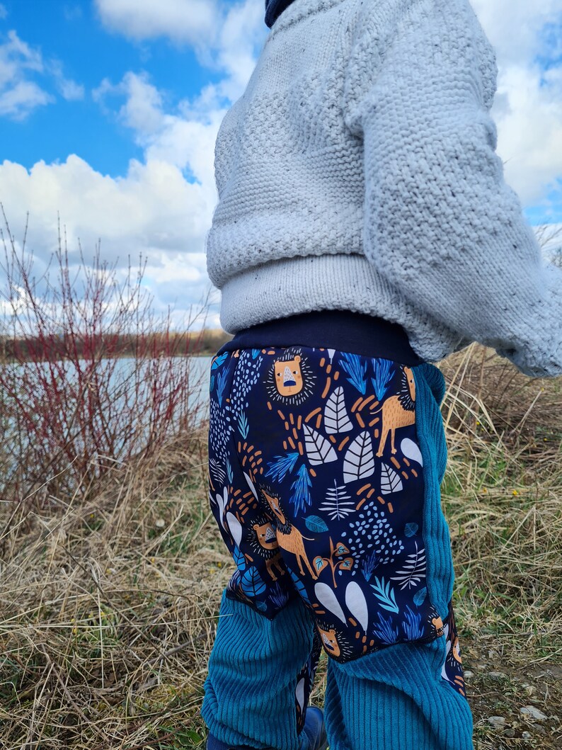 Corduroy trousers, with softshell, lion, playground trousers, wide corduroy, bloomers image 5